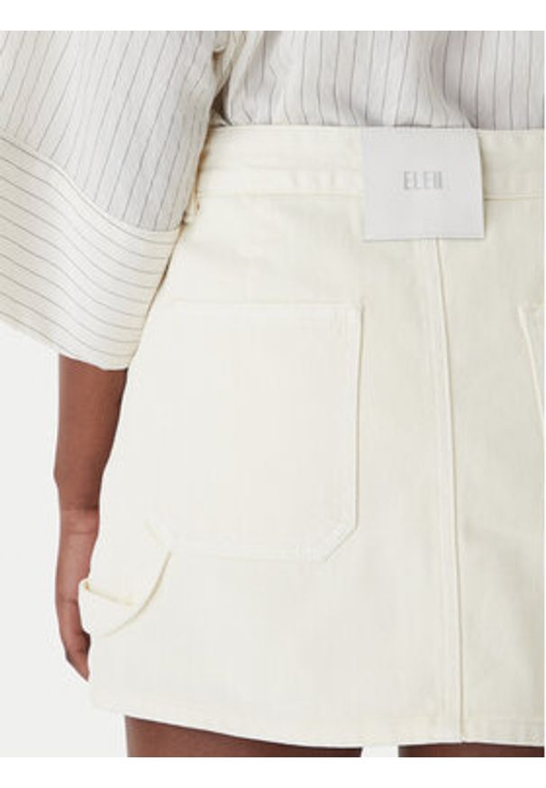 Eleh Spódnica jeansowa EL107 Écru Regular Fit. Materiał: bawełna