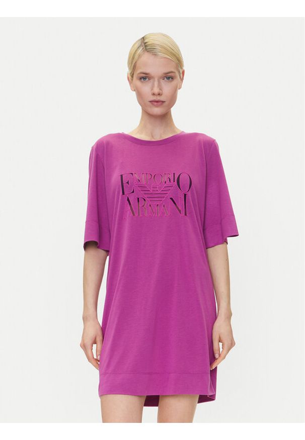 Emporio Armani Sukienka codzienna EW000618 AF12187 UA227 Różowy Loose Fit. Okazja: na co dzień. Kolor: różowy. Materiał: wiskoza. Typ sukienki: proste. Styl: casual