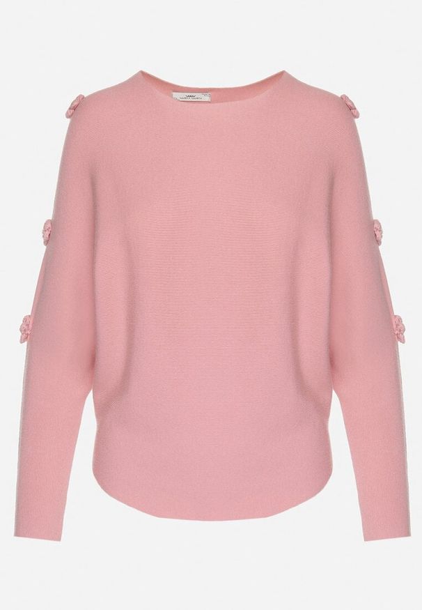 Born2be - Ciemnoróżowy Sweter z Wiskozą i Wycięciami przy Rękawach Evancia. Okazja: na co dzień, na spotkanie biznesowe, do pracy. Kolor: różowy. Materiał: wiskoza. Styl: biznesowy, klasyczny, elegancki, casual