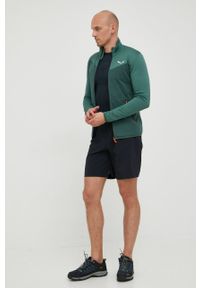 Salewa bluza sportowa Puez Hybrid męska kolor zielony wzorzysta. Kolor: zielony. Materiał: skóra, syntetyk, polar, materiał. Styl: sportowy