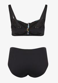 Born2be - Czarne Bikini Strój Kąpielowy Dwuczęściowy Top i Figi Landvira. Kolor: czarny. Wzór: kwiaty #5