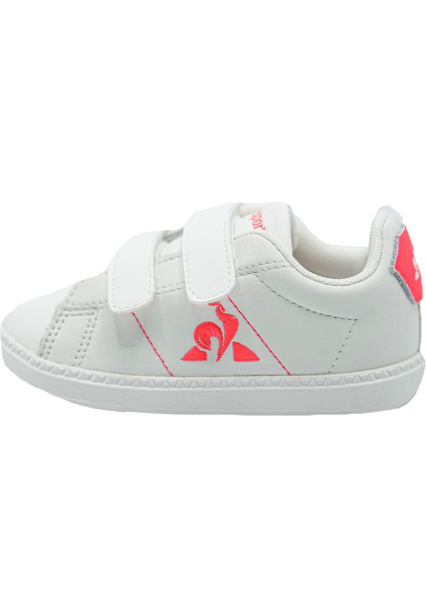 Buty Le Coq Sportif Courtclassic Baby Girl Fluo, Dzieci. Kolor: biały. Materiał: skóra, materiał