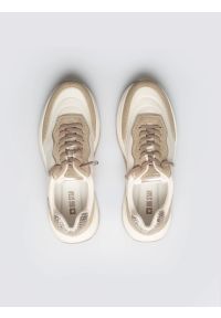 Big-Star - Sneakersy damskie ze skóry naturalnej beżowe RR274A344 800. Okazja: na co dzień. Nosek buta: okrągły. Zapięcie: sznurówki. Kolor: beżowy. Materiał: skóra. Sport: turystyka piesza #3