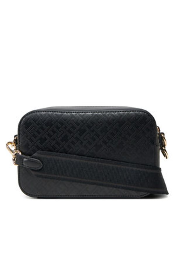 TOMMY HILFIGER - Tommy Hilfiger Torebka Th Distinct Camera Bag Mono AW0AW17221 Czarny. Kolor: czarny. Materiał: skórzane
