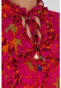 Beatrice B Sukienka kolor różowy maxi rozkloszowana. Kolor: różowy. Materiał: tkanina. Typ sukienki: rozkloszowane. Długość: maxi #4