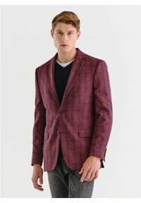 Pako Lorente - PAKO LORENTE – Bordowa marynarka casualowa. Okazja: na co dzień. Kolor: czerwony. Materiał: wełna, len, bawełna. Styl: casual #4