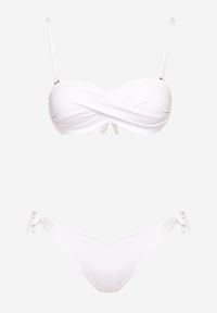 Renee - Białe Bikini 3-częściowe Biustonosz i Majtki Figi w Dwóch Wariantach Milanisse. Kolor: biały. Wzór: gładki #4