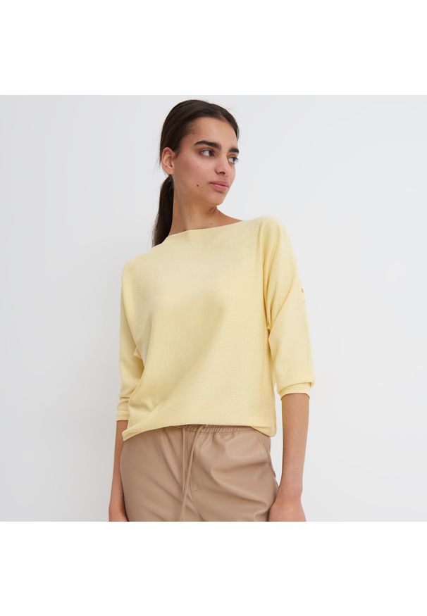 Mohito - Sweter oversize - Żółty. Kolor: żółty