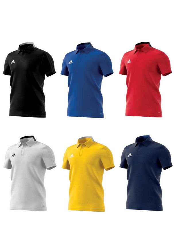 Adidas - Koszulka polo piłkarska męska adidas Condivo 18 Cotton Polo. Typ kołnierza: polo. Kolor: niebieski. Sport: piłka nożna