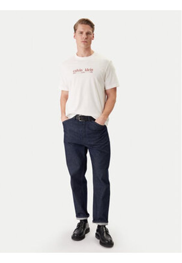 Calvin Klein Jeans T-Shirt NYC Graphic LV14RE831G Biały Regular Fit. Kolor: biały. Materiał: bawełna