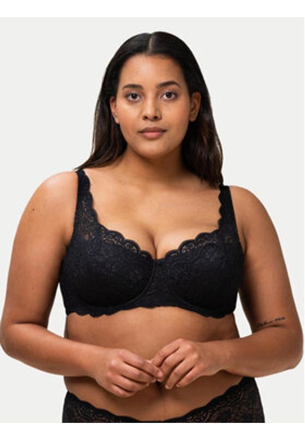 Triumph Biustonosz z fiszbiną Amourette 300 10166798 Czarny. Kolor: czarny. Materiał: syntetyk