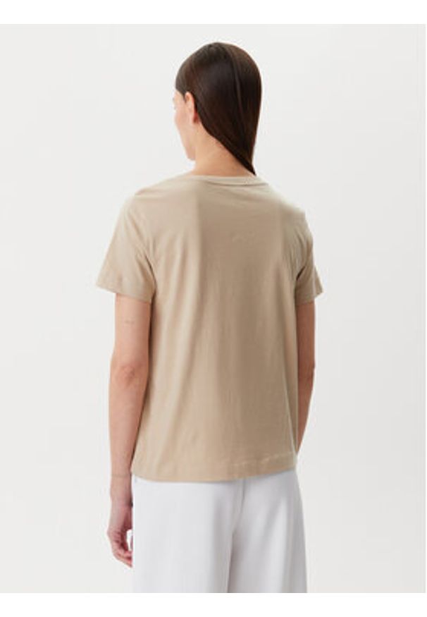 GANT - Gant T-Shirt Shield 4200750 Beżowy Regular Fit. Kolor: beżowy. Materiał: bawełna