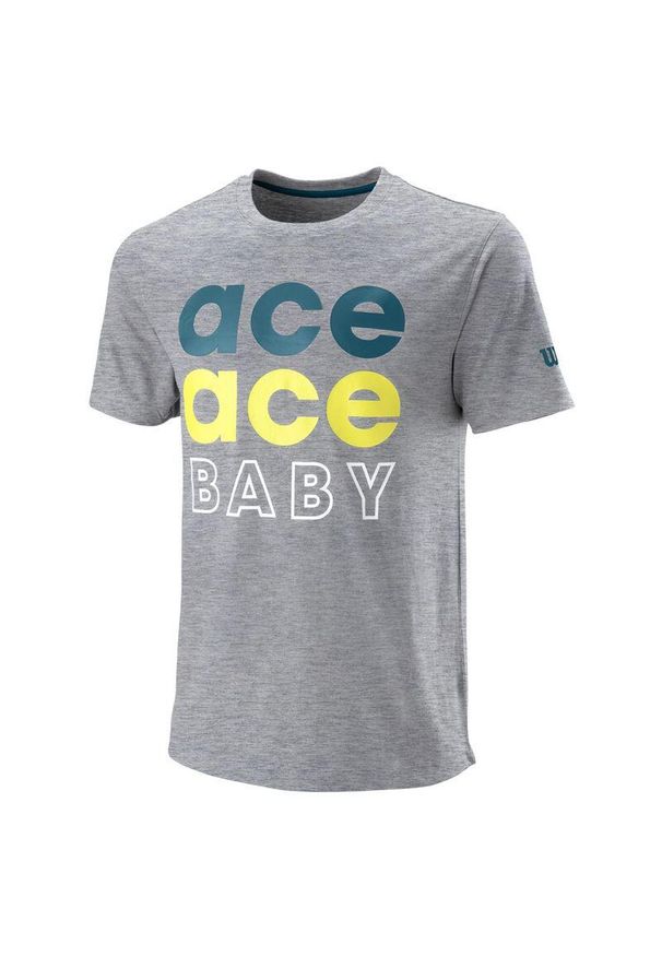 Koszulka treningowa męska Wilson Ace Ace Baby Tech Tee. Kolor: szary