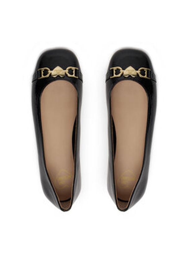 Love Moschino - LOVE MOSCHINO Baleriny JA11011G1MII0000 Czarny. Kolor: czarny. Materiał: lakier, skóra