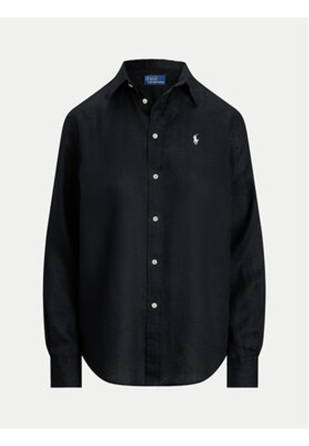 Polo Ralph Lauren Koszula 211970730003 Czarny Classic Fit. Typ kołnierza: polo. Kolor: czarny. Materiał: len