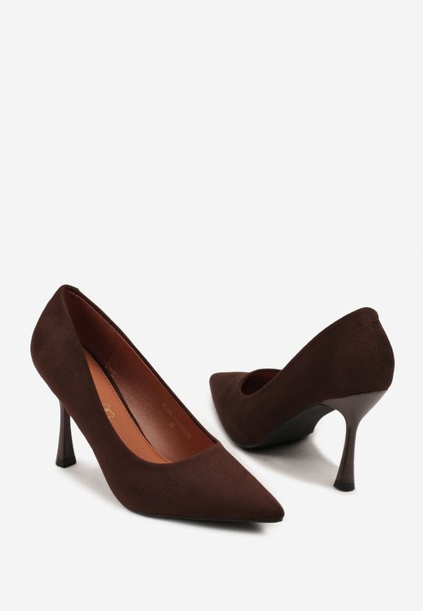 Renee - Brązowe Szpilki Vices z Wkładką ze Skóry Naturalnej Gioriane. Okazja: na randkę, na spotkanie biznesowe, do pracy. Kolor: brązowy. Materiał: skóra. Obcas: na szpilce. Styl: biznesowy, elegancki, klasyczny