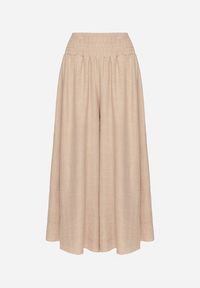 Born2be - Beżowe Spodnie Szerokie z Szeroką Gumką w Talii Koririelle. Okazja: na co dzień. Kolor: beżowy. Styl: elegancki, casual #3