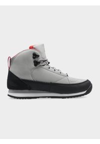 4f - Buty lifestyle HIKER chłopięce. Okazja: na co dzień. Wysokość cholewki: przed kolano. Kolor: szary. Materiał: guma, skóra, syntetyk. Szerokość cholewki: normalna. Sezon: zima. Styl: casual #2