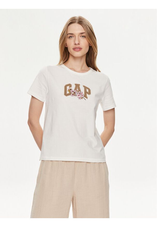 GAP - Gap T-Shirt 878165-00 Biały Regular Fit. Kolor: biały. Materiał: bawełna