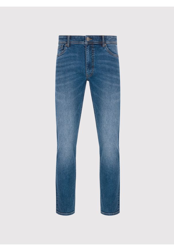 Pako Lorente - PAKO LORENTE - Granatowe jeansowe spodnie męskie. Kolor: szary, niebieski. Materiał: jeans