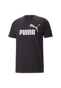 Koszulka fitness męska Puma ESS+ 2 Col Logo Tee. Kolor: biały, wielokolorowy, czarny. Sport: fitness