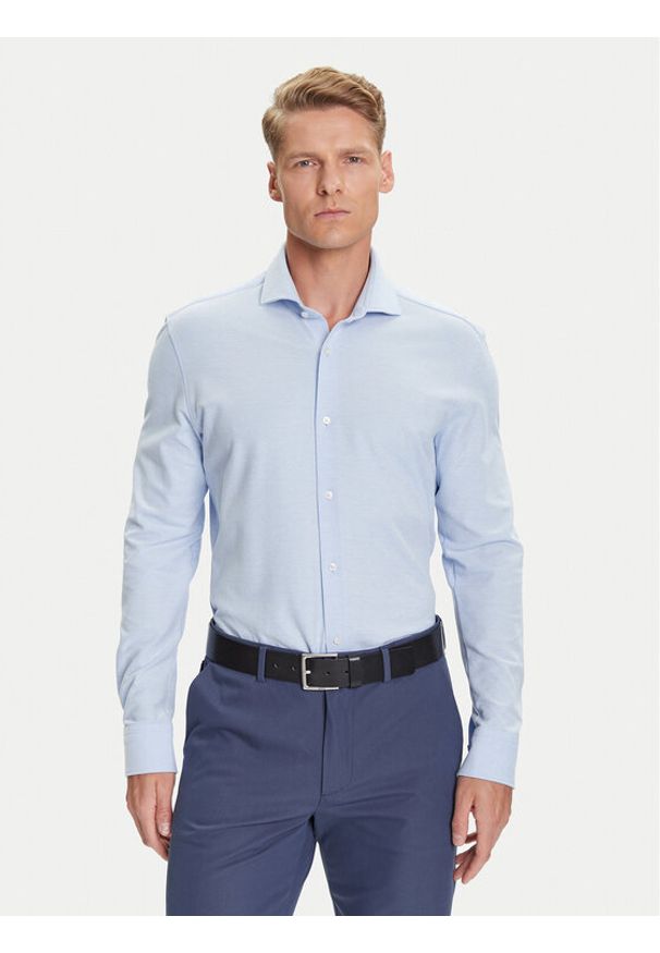 BOSS Koszula P-Hank 50527675 Błękitny Slim Fit. Kolor: niebieski. Materiał: bawełna