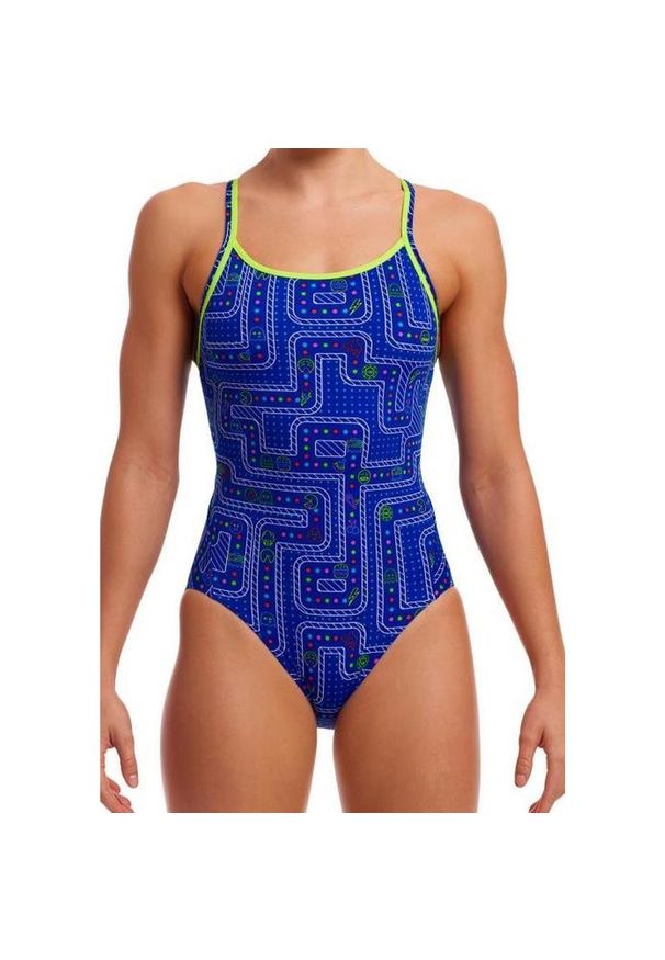 Strój kąpielowy jednoczęściowy FUNKITA Much Munchies - Diamond Back. Kolor: niebieski