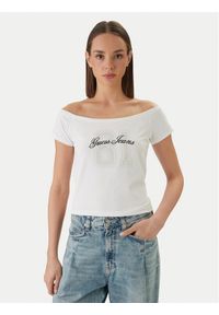 Guess Jeans T-Shirt W6GI07 J1314 Biały Regular Fit. Kolor: biały. Materiał: bawełna #1