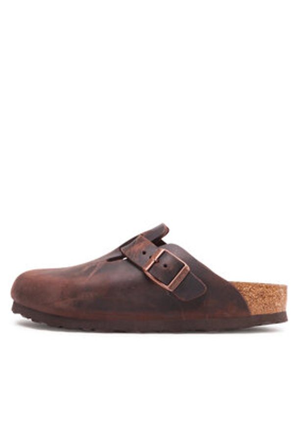 Birkenstock Klapki Boston Bs 860133 Brązowy. Kolor: brązowy. Materiał: skóra, nubuk