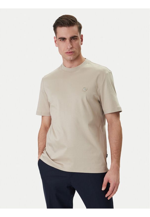 BOSS T-Shirt C-Taut 01 50555844 Beżowy Regular Fit. Kolor: beżowy. Materiał: bawełna