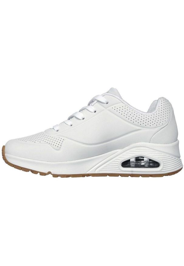 skechers - Buty sportowe Sneakersy damskie, Skechers Uno-Stand on Air. Kolor: biały. Materiał: syntetyk, tkanina, materiał. Model: Skechers Sport. Sport: turystyka piesza