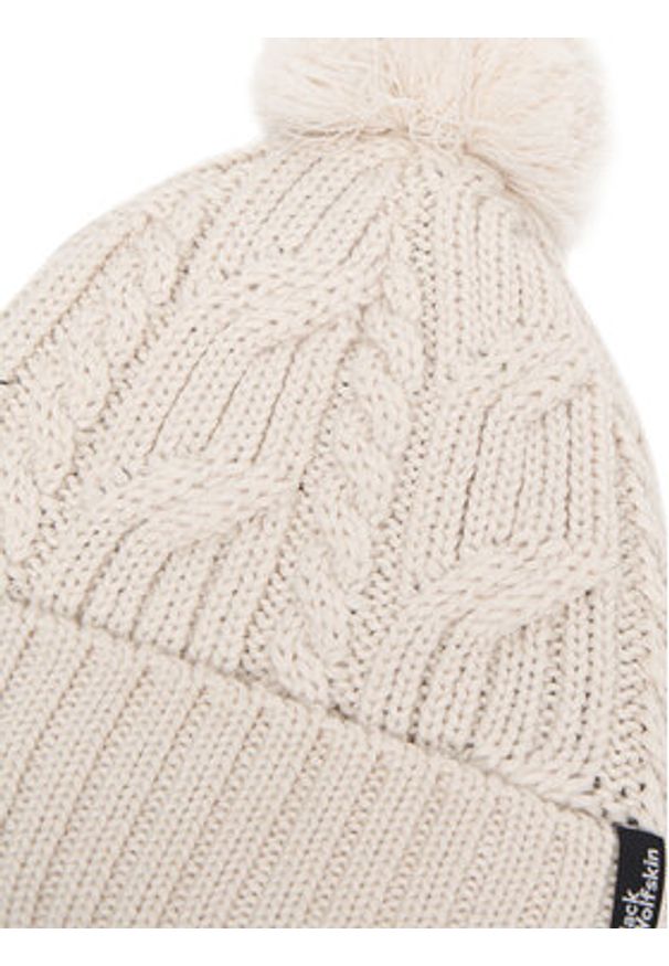 Jack Wolfskin Czapka Pompom 1905092 Beżowy. Kolor: beżowy. Materiał: wełna, materiał