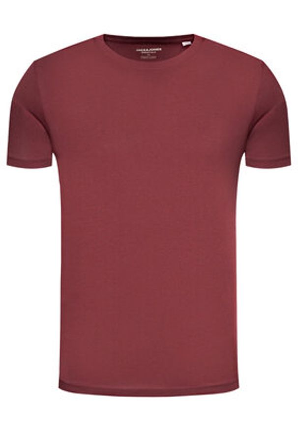 Jack & Jones T-Shirt Organic Basic 12156101 Bordowy Slim Fit. Kolor: czerwony. Materiał: bawełna