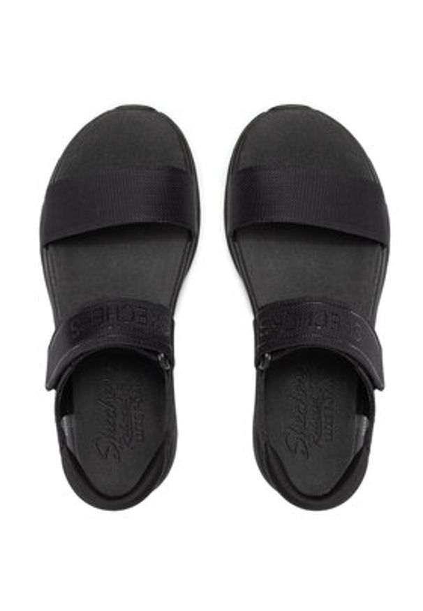 skechers - Skechers Sandały New Block 119226/BBK Czarny. Kolor: czarny. Materiał: materiał