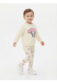 Sinsay - Bawełniane legginsy ze wzorem Hello Kitty - kremowy. Kolor: kremowy. Materiał: bawełna. Wzór: motyw z bajki #1