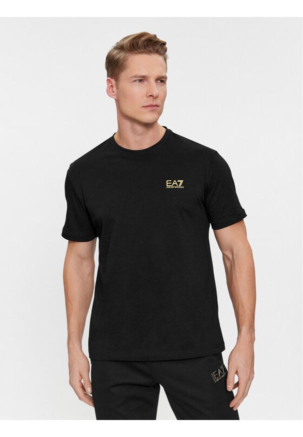 EA7 Emporio Armani T-Shirt 8NPT18 PJ02Z 0208 Czarny Regular Fit. Kolor: czarny. Materiał: bawełna