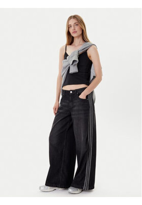 Adidas - adidas Jeansy adicolor Denim Adilenium JV7453 Czarny Wide Leg. Kolor: czarny
