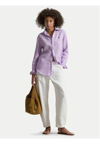 Polo Ralph Lauren Koszula 211970730513 Fioletowy Classic Fit. Typ kołnierza: polo. Kolor: fioletowy. Materiał: len #4