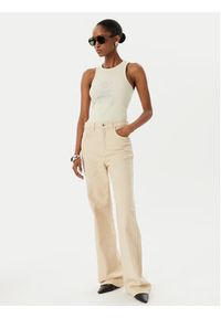 Patrizia Pepe Top 8M1768/J373-W413 Beżowy Slim Fit. Kolor: beżowy. Materiał: bawełna #2
