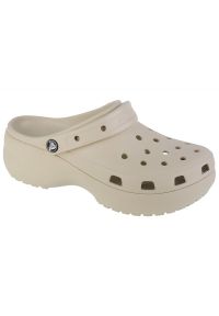 Klapki Crocs Classic Platform Clog W 206750-2Y2 beżowy. Okazja: na co dzień. Kolor: beżowy. Materiał: materiał, guma. Obcas: na platformie. Styl: casual #1