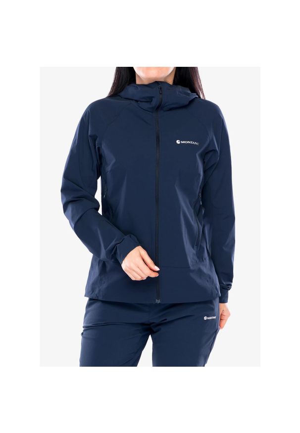 Kurtka softshell damska Montane Tenacity Nano Hoodie. Kolor: niebieski. Materiał: softshell. Sport: turystyka piesza