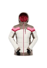 ALPINE PRO - Kurtka damska narciarska puchowa Alpine Pro Ferera. Kolor: beżowy. Materiał: puch. Sezon: zima. Sport: narciarstwo