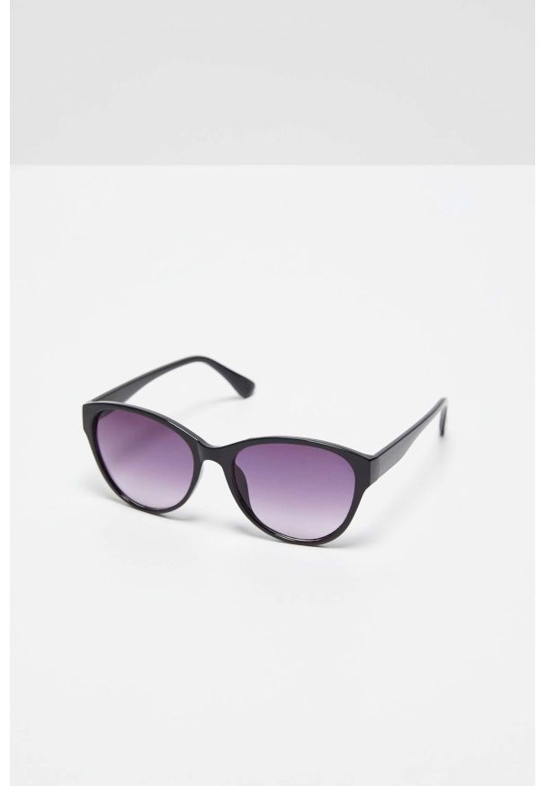 MOODO - Okulary przeciwsłoneczne z plastikowymi oprawkami czarne. Kolor: czarny. Wzór: jednolity, gładki
