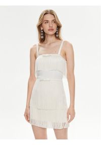 Elisabetta Franchi Sukienka koktajlowa AB-635-42E2 Biały Regular Fit. Kolor: biały. Materiał: syntetyk. Styl: wizytowy #1