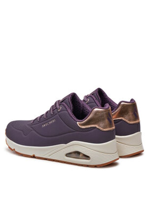 skechers - Skechers Sneakersy 155196/DKPR Fioletowy. Kolor: fioletowy. Materiał: skóra