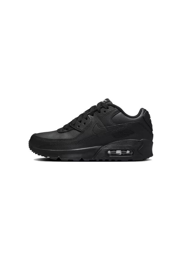 Buty do chodzenia dla dzieci Nike Air Max 90 Gs. Kolor: czarny. Materiał: skóra, syntetyk, materiał. Szerokość cholewki: normalna. Model: Nike Air Max, Nike Air Max 90. Sport: turystyka piesza