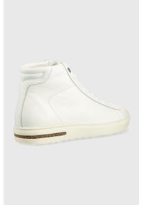 Birkenstock sneakersy skórzane Bend Mid kolor biały. Nosek buta: okrągły. Zapięcie: sznurówki. Kolor: biały. Materiał: skóra. Szerokość cholewki: normalna