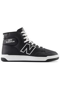 Buty New Balance BB480COB - czarne. Okazja: na co dzień. Kolor: czarny. Materiał: materiał, skóra, syntetyk. Szerokość cholewki: normalna. Sport: turystyka piesza
