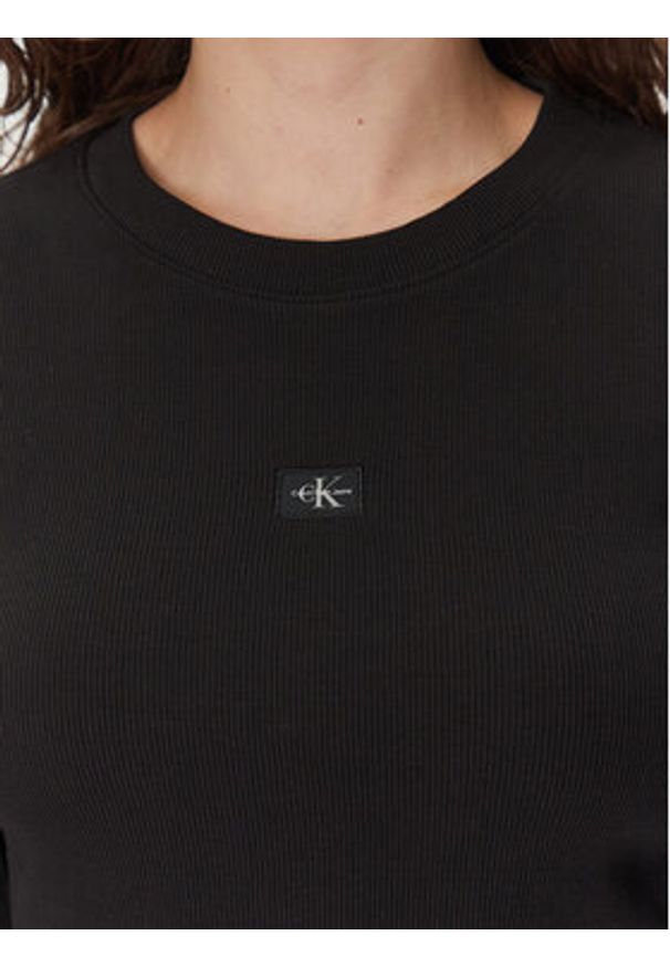 Calvin Klein Jeans Sukienka codzienna J20J225112 Czarny Slim Fit. Okazja: na co dzień. Kolor: czarny. Materiał: bawełna. Typ sukienki: proste. Styl: casual