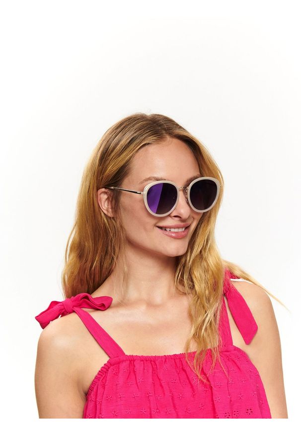 TOP SECRET - Okulary przeciwsłoneczne damskie. Kolor: beżowy